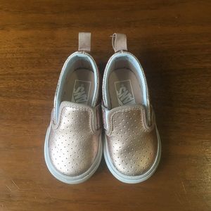 Rose gold slip on Vans toddler 5